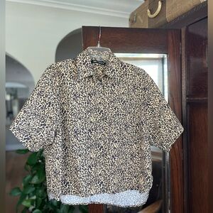 ZARA Leopard Print Shirt – Size S – 100% Cotton